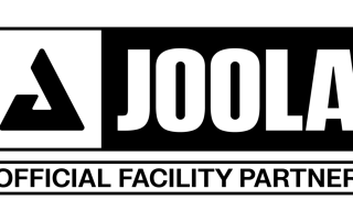 Black and white JOOLA logo with a triangle symbol on the left and the text "JOOLA OFFICIAL FACILITY PARTNER" on the right.